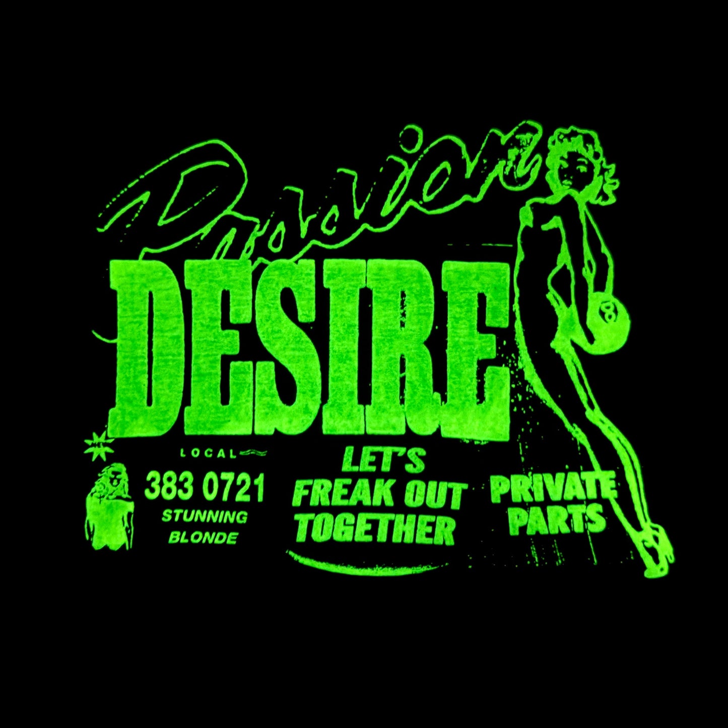 
                  
                    DESIRE T-SHIRT (OLIVE/GLOW IN THE DARK)
                  
                