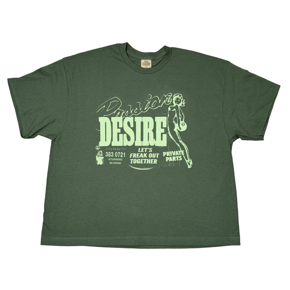 DESIRE T-SHIRT (OLIVE/GLOW IN THE DARK)